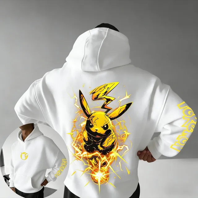 2026 Poke-mon Game Pika Collaboration Hoodie Spring/summer New Harajuku Men's and Women's Loose Casual Parent-child Sweater