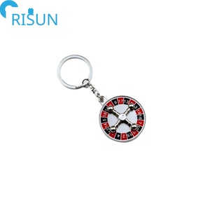 Mini llavero de ruleta rusa de Metal esmaltado personalizado, colgante de brújula creativa giratoria, regalos, llavero para decoración de monedero - Product Image 4