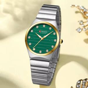 Reloj de Pulsera Curren 9110 de Cuarzo con Correa de Acero Inoxidable, Diseño Simple con Manecillas Luminosas y Diamantes, para Mujer de Negocios - Product Image 2