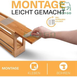 Extendable <b>Spice</b> <b>Rack</b> for Kitchen <b>Cupboard</b> Wholesale Bamboo <b>Spice</b> Organizer Multi Purposes Storage Organizer for Indoor Cabinet - Product Image 5