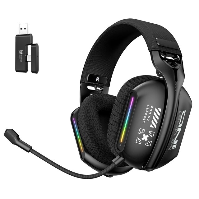 Stereo Headset With Microphone for Switch Gamepad PC 2.4G Wireless Headphones for PS5 Controller Ear Headphone