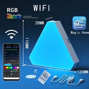 Kit de 12 Paneles Triangulares Inteligentes RGBIC, WiFi+IR, Diseño DIY para Hogar Inteligente, Panel de Luz LED Triangular Inteligente - Product Image 6