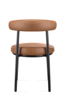 Ensemble de 2 chaises de salle à manger modernes en cuir marron avec pieds en métal et meubles nordiques en cuir PU pour restaurants vente en gros