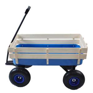 DB Outdoor All-Terrain Wagon with Air Tires <b>Garden</b> <b>Cart</b> with Wood Railing Pulling <b>Cart</b> for <b>Gardens</b> - Product Image 3