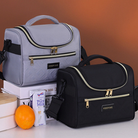 Sac de boîte à lunch d'isolation thermique diagonale Portable sac thermique Portable pour employé de bureau réutilisable de conception à carreaux à la mode
