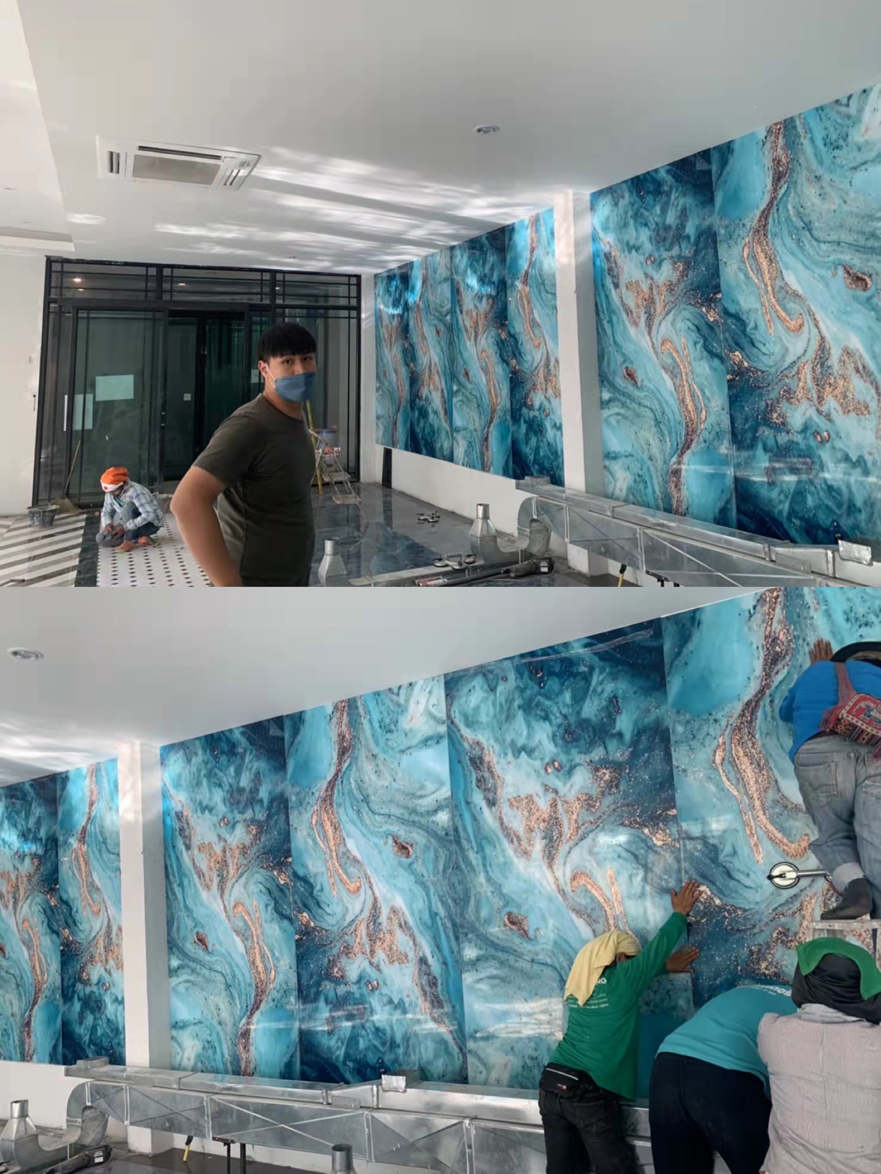 High Glossy 1220x2440mm 3mm PVC Wall Panel PVC Marble UV Sheet