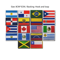 Parche Bordado con Bandera de América del Sur y América del Norte, con Gancho y Bucle, Venta al Por Mayor