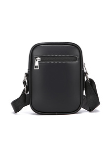 Bolso Bandolera de Cuero para Hombre, Moderno, al por Mayor, con Cierre de Cremallera, Estilo Mensajero, Color Marrón y Negro, para Uso Diario en Todas las Estaciones - Product Image 5