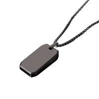 Collier avec plaque métallique gravée personnalisée, best-seller, en acier inoxydable, pendentif carré en acier inoxydable