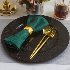 Mamba piring makan malam bening 330mm plastik biji-bijian hitam untuk piring pengisi daya <span class=keywords><strong>PC</strong></span> piring makan malam bening untuk dekorasi rumah pernikahan & dekorasi pesta - Product Image 5