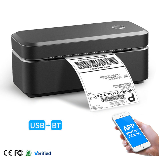X4 Portable Shipping Thermal Label Printer, 4x6 Inch Waterproof Adhesive Label Maker For Small Business Warehouse Use