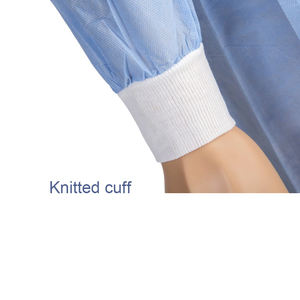 Poignets et collier en tricot de veste de laboratoire jetable non tissée lisse et douce professionnelle pour salle blanche chimique - Product Image 4