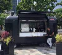 Remorque de concession mobile à aile volante pour extérieur, entièrement équipée, avec bar à café, cuisine à snacks et roues