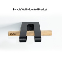 Support mural pour vélos de route et de montagne en bois de hêtre noir et plastique, rangement durable pour pneus de 35-65 mm, utilisation en intérieur