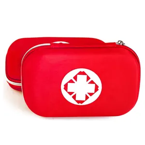 กระเป๋าปฐมพยาบาล EVA แบบพกพากล่องแข็งแบบฉุกเฉินสีแดงกันน้ำกระเป๋าทางการแพทย์
