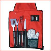 Offre Spéciale Design professionnel personnalisé Qualité garantie Golf BBQ Tool Set avec tablier Articles chauds en bois pour les amateurs de barbecue