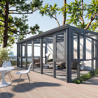 Véranda en verre aluminium moderne personnalisée pour hôtels, villas, appartements et entrepôts-Winter Garden Patio Enclosure