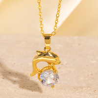 Collier pendentif en zircon brillant à motif animal pour femmes, laiton plaqué or de haute qualité, bijoux personnalisés tendance