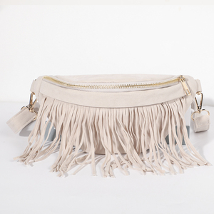 Wholesale Personalized Custom Logo Fringe Fanny Pack Women's Suede Chest Bag Fashion Waist Crossbody Bag - Product Image 5