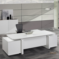 Meilleur prix Bureau de direction moderne en placage MDF durable Ergonomique Montage facile Garantie de 6 ans Écologique