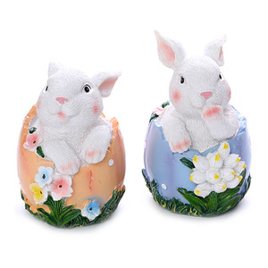 <b>Easter</b> Bunny Resin Statue Egg <b>Ornament</b> Spring Home Decoration Indoor Gift - Product Image 1