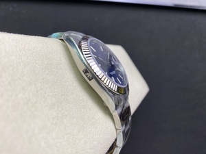 Montre mécanique de luxe de qualité supérieure, bicolore, étanche, 41 mm, acier CFactory 904l, 3235, 126-334, bracelet bleu - Product Image 5