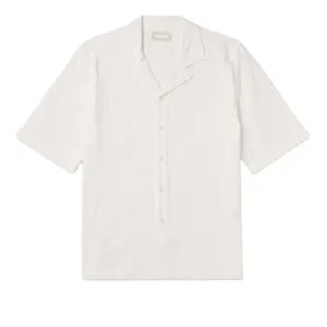 2024 Мужская рубашка с вышивкой из хлопка и вуали, с принтом логотипа, из хлопка и поплина, рубашка из 100% хлопка на заказ