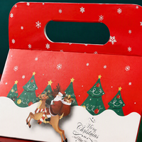 Sac en papier de luxe personnalisé pour cadeaux de Noël, emballage de bougies, carton blanc 350 g/m², poignées découpées, impression laminée, faible MOQ