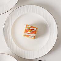 JC 20 pièces Ensembles de vaisselle en céramique et porcelaine, service de table de luxe en porcelaine fine gaufrée, vente en gros