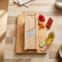 Mandoline groentesnijder familieslicer 3.0mm grote julienne snede gepatenteerde uitvinding handbeschermer massief houten snijder voor aardappel