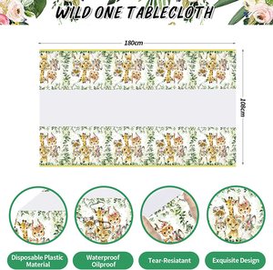 Decoraciones Personalizadas para Fiesta de Safari en la Jungla, Incluye Kit de Guirnalda de Arco de Globos de Látex, Fondo <span class=keywords><strong>Salvaje</strong></span>, Mantel y Globos con Números - Product Image 6