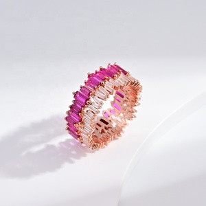 wholesale plata 925 sterling silver simple designer <b>ring</b> fine jewelry <b>dainty</b> stone 18k gold plated zircon finger <b>rings</b> for girls - Product Image 5