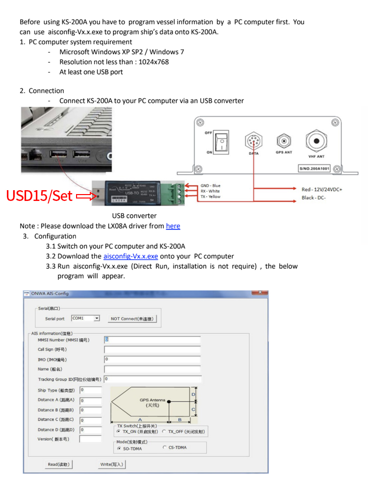 Transpondeur AIS Marin ONWA KS-200A+ Classe B+ 5W - Avec WiFi Et NMEA2000 - Pour Sécurité Navigation