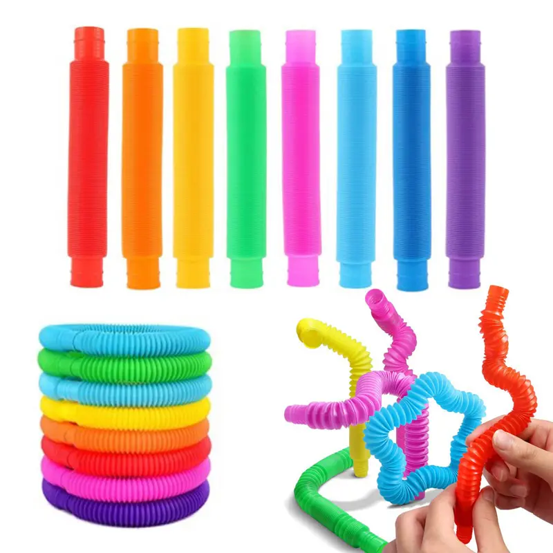 Fidget et jouets sensoriels pour enfants autistes tube Pop anti-stress coloré