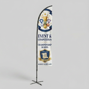 Bandera de <span class=keywords><strong>Playa</strong></span> Personalizada para Exteriores, Forma de Lágrima, Doble Cara, Impresión Completa, con Poste de Aluminio y Base de Espiga - Product Image 1