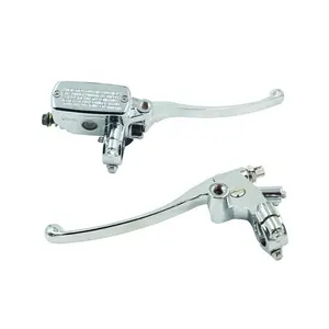 Universal Motorcycle 7/8" 22mm Chromed Handlebar Brake Master Cylinder Clutch Lever Left Right Set For Honda CB400 CB600