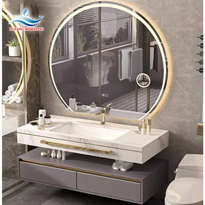 Mueble de Baño y Tocador de Pared 2026, Fabricado en Material de Piedra Artificial Gris, Apto para Uso en el Baño - Product Image 4