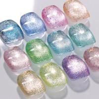 KINNCO Vente en gros Échantillon gratuit personnalisé Vernis gel UV œil de chat écologique DIY 13 couleurs 15ml Haute qualité YUKI Brocade Crystal