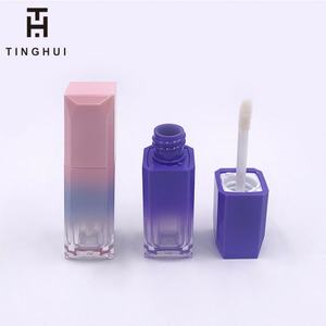 Envase Vacío para Lápiz Labial en Forma Cuadrada, Precio de Fábrica, Tubo de Brillo Labial en Degradado Blanco y Rosa - Product Image 2