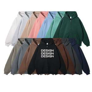 เสื้อฮู้ดดี้ผ้าฝ้าย 100% ทรงหลวม พร้อมซิป ปักโลโก้ตามสั่ง และสกรีนลาย พิมพ์ลาย เสื้อฮู้ดดี้เนื้อหนา - Product Image 2