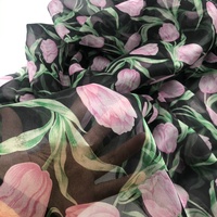 FAIBLE QUANTITÉ MINIMALE DE COMMANDE Client Plante Imprimé 8mm Tissu En Organza De Soie 100% Soie Impression Numérique Ce,oeko-tex STANDARD 100 Robe ou Autre Usage