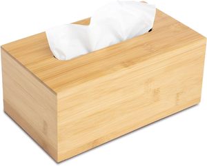 Porte-serviettes décoratif classique personnalisable pour la maison Distributeur de papier de table à attraction magnétique en bambou d'acacia Boîtes à mouchoirs personnalisées - Product Image 4