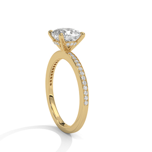 แหวนคู่แต่งงาน/หมั้น ดีไซน์วินเทจทองคำแท้สั่งทำพิเศษจาก RAAMAA พร้อมเพชรทรงคุชชั่นเพาะเลี้ยงในห้องปฏิบัติการ ได้รับการรับรองจาก IGI - Product Image 2