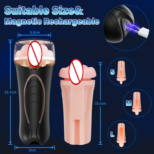 Masturbator-Cup mit Vibration Automatischer Männlicher Masturbator-Cup Spielzeug Teleskopischer Aircraft-Cup für Manuelle Masturbation des Mannes - Product Image 6