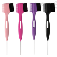 Ensemble de 3 brosses de contrôle des bords pour perruques en dentelle, avec tête remplaçable, marque privée, personnalisable