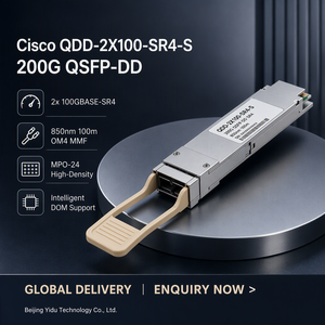 สำหรับ QDD-2X100-SR4-S QSFP-DD 200G 100m MPO 850nm MMF โมดูลรับส่งสัญญาณแสงสำหรับคลัสเตอร์คำนวณ AI/ML พร้อมการรับประกัน 1 ปี - Product Image 1