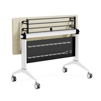 Conjunto de Mesa y Sillas de Bambú, Moderno, Minimalista, Plegable, Móvil, para Instituciones Educativas, Mesa de Conferencias, con Separador para Libros