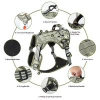Harnais de poitrail tactique multifonctionnel en nylon anti-explosion pour chiens moyens/grands, modèle transfrontalier