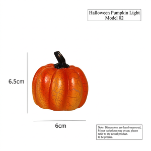 Linterna de Resina LED con Forma de Calabaza para Halloween, Decoración de Calabaza con Textura Agrietada para Mesa, Gabinete, Fiesta, Exhibición en el Hogar - Product Image 6