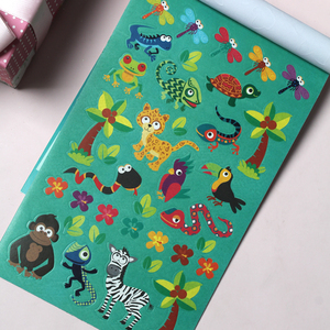 Livre d'autocollants pour enfants « Contes de la jungle » de 206 pièces - Autocollants animaux de la savane autocollants pour scrapbooking et récompenses scolaires - Product Image 5
